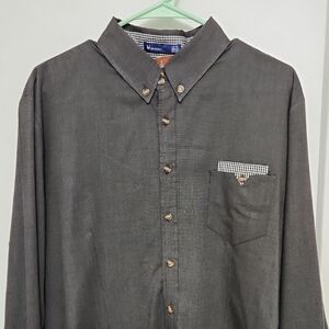 Elegant Charcoal Button-Down Shirt for Men